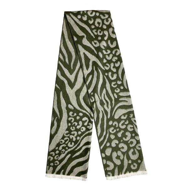 D'aniello - Stola in Alpaca Animalier Verde